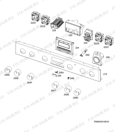 Взрыв-схема плиты (духовки) Voss Electrolux ELK23320RF - Схема узла Command panel 037